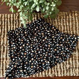Francesca’s Polka Dot Skirt. Black, Brown, White